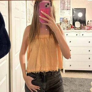 orange thrifted tank top
